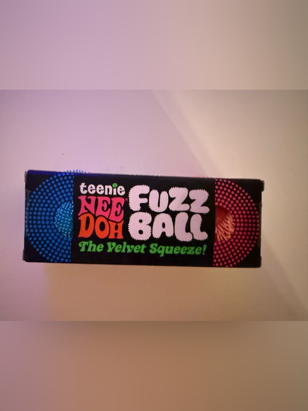 Needoh Teenie Nee Doh Fuzz Ball Velvet Squeeze - Neon Blue Pink Orange